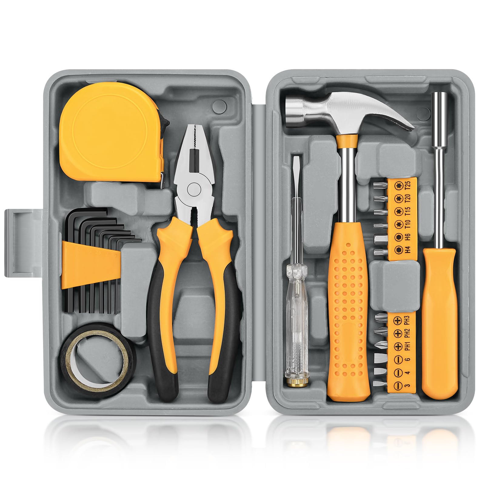 KALIACHO 24pc tool kit in storage case for quick home repairs