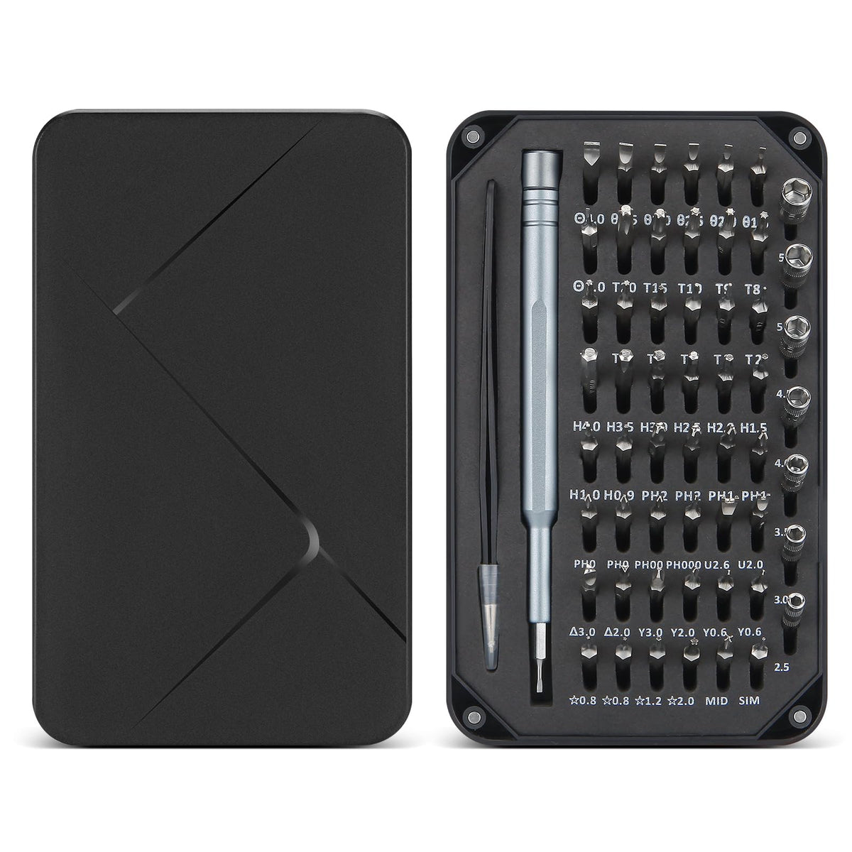 KALIACHO 58-piece set with magnetic tip and organized case.