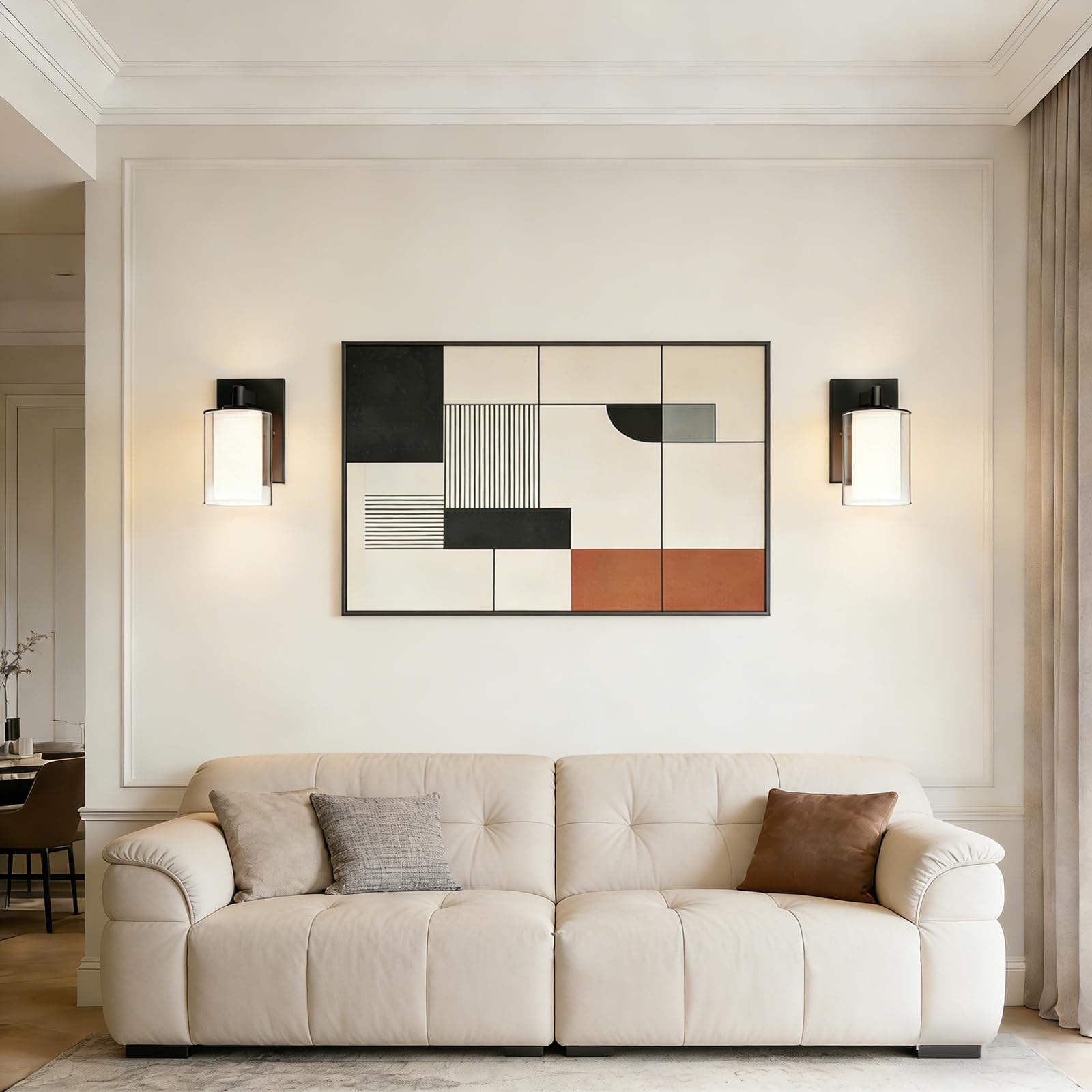 Kalium matte black sconce offers versatile placement beside mirror or hallway