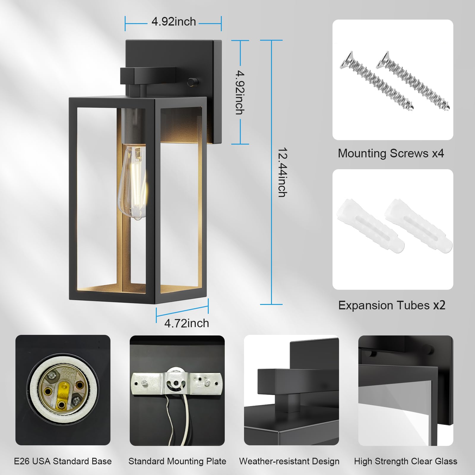 Kalium built-in E26 base supports LED, CFL, or incandescent bulbs.