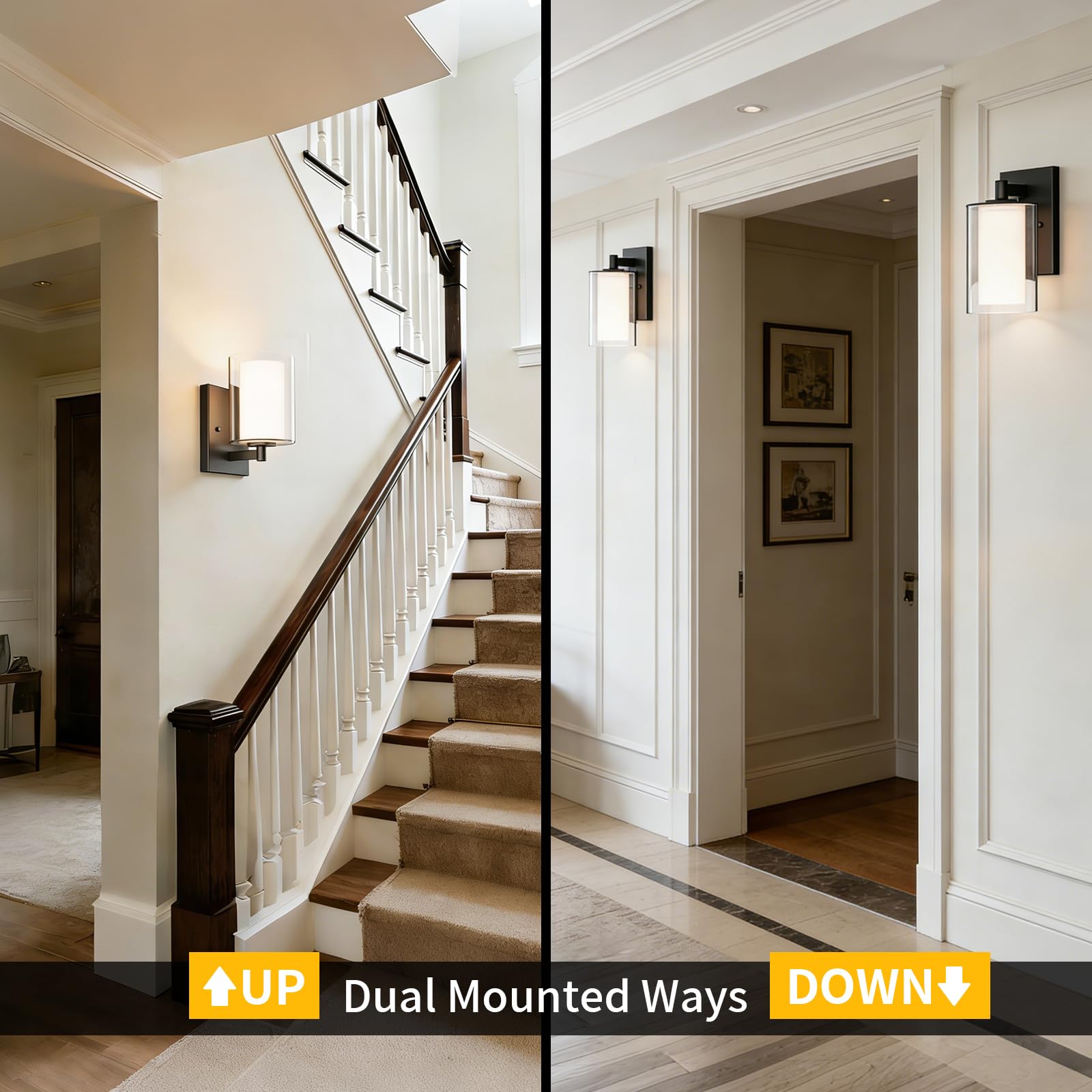 Kalium wall sconce outer glass shield reduces dust on inner glass