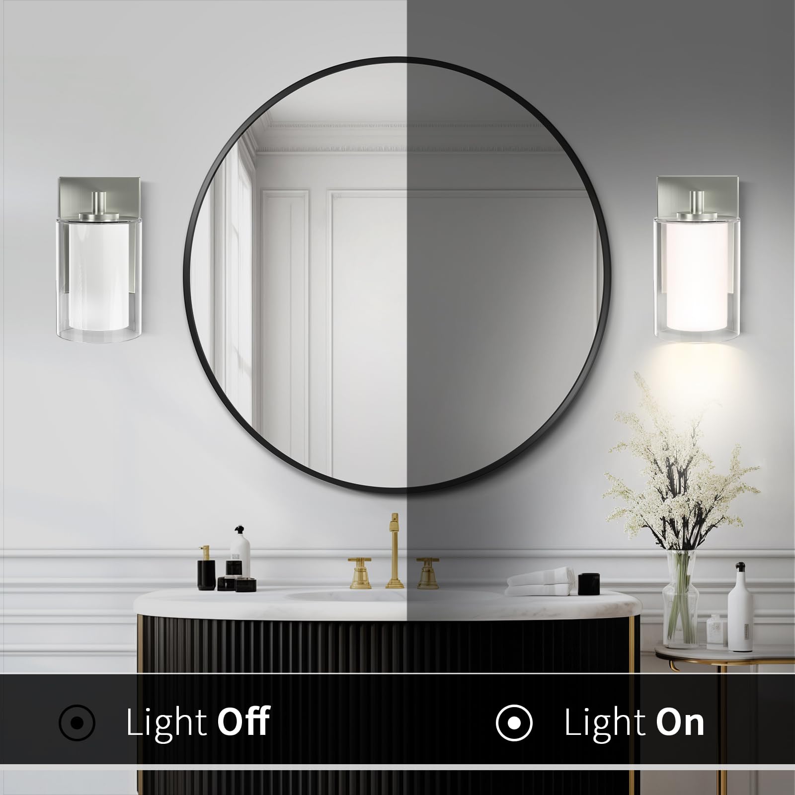 Kalium wall sconce provides soft diffusion for living room ambiance