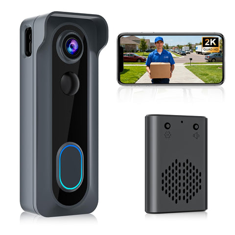 KAMEP doorbell 2K video front door captures clear faces and details even at a distance