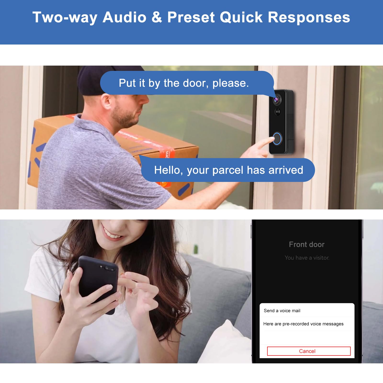KAMEP two-way audio with replies enables safe doorstep communication