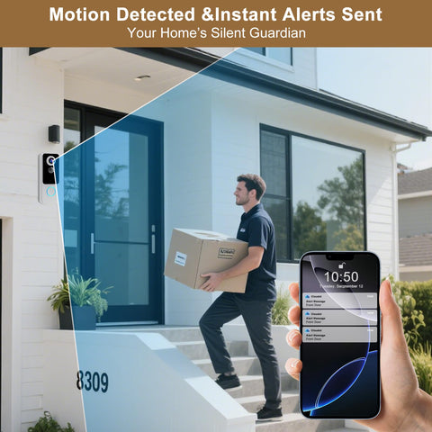 KAMEP doorbell two-way audio lets you talk to visitors from anywhere