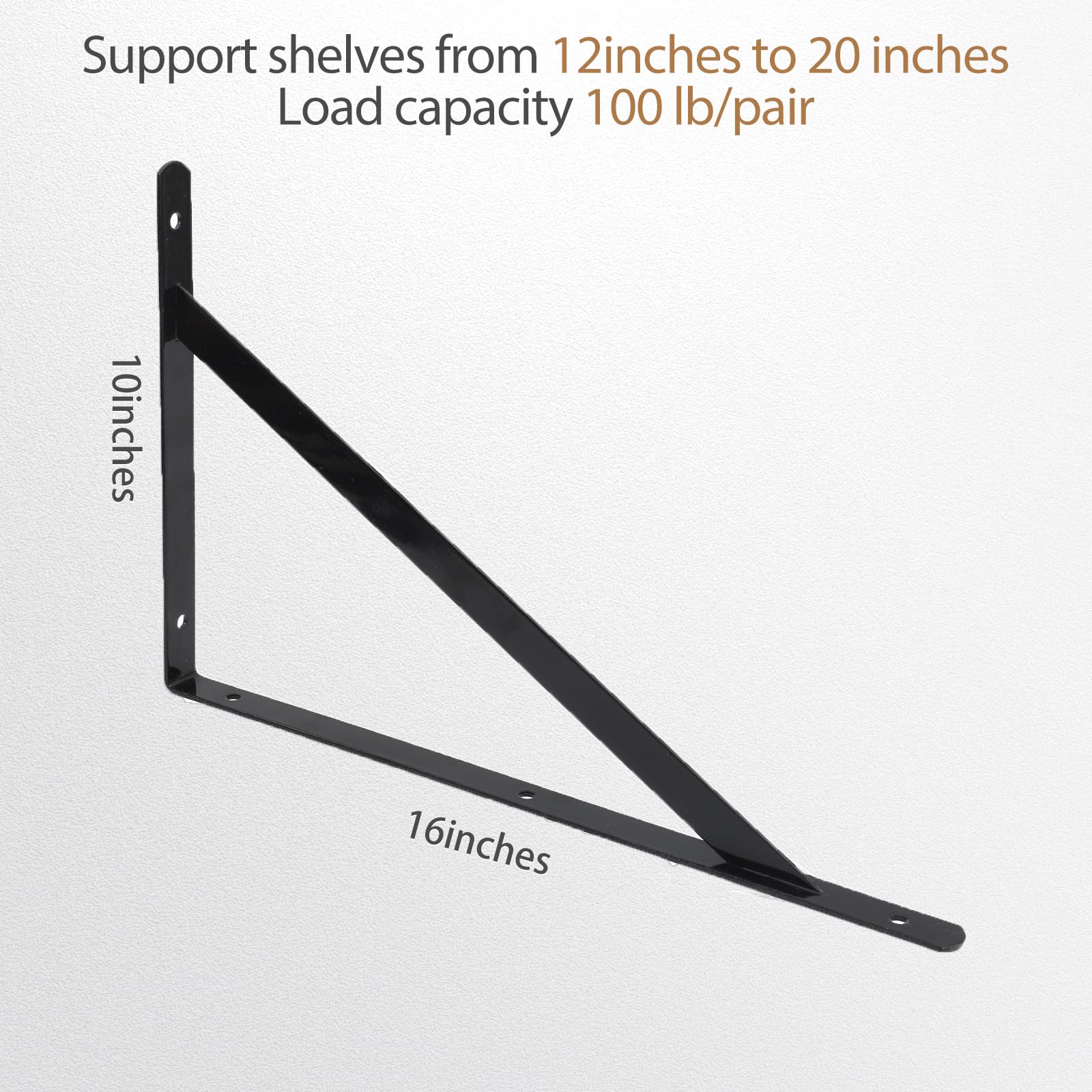 Kamiaha black powder-coated brackets showing rust resistance finish