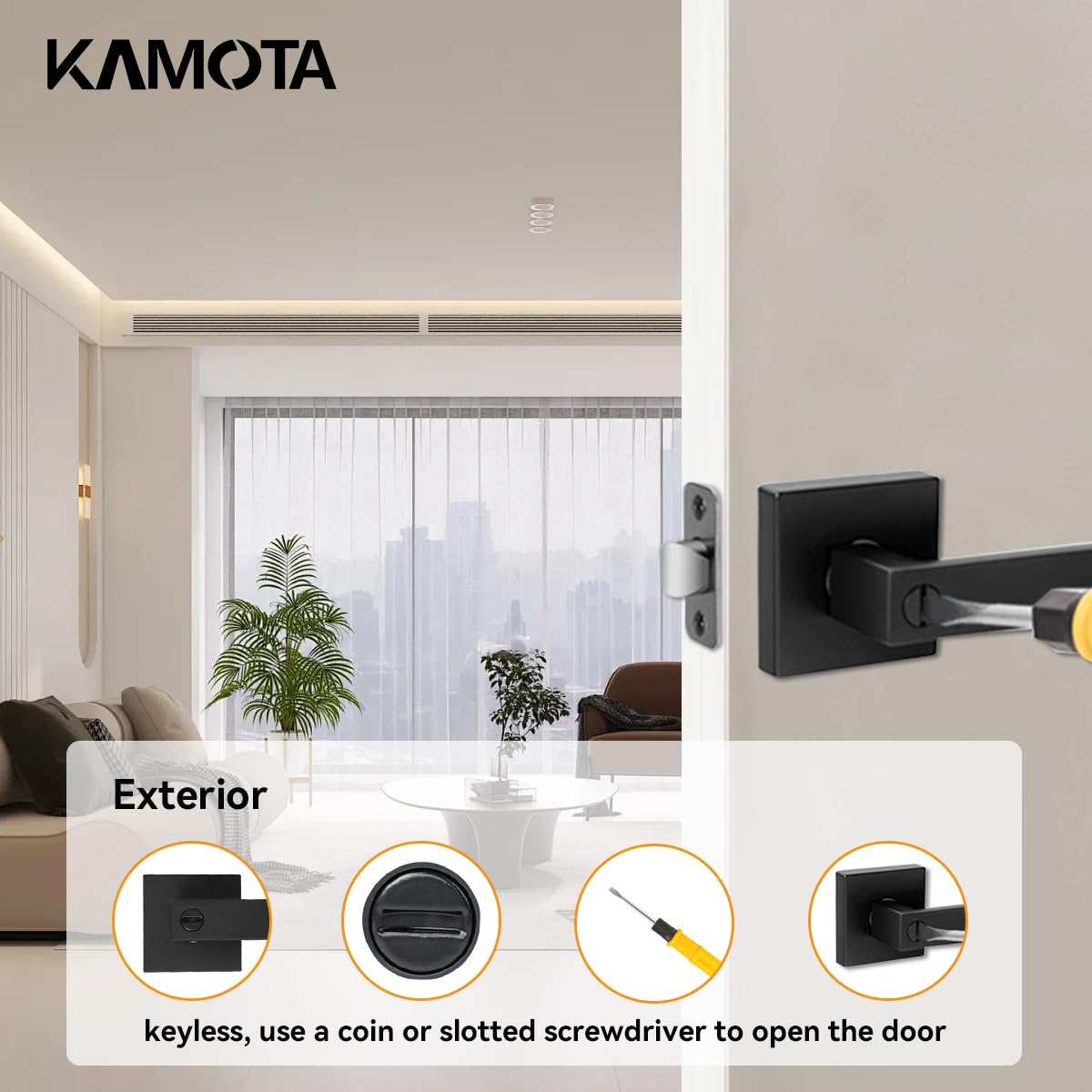 KAMOTA modern durable metal finish enhances bathrooms, bedrooms, and offices