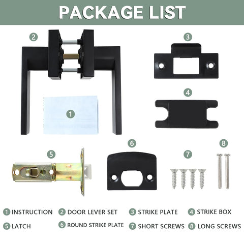 KAMOTA square matte black door knob design suits modern interiors.
