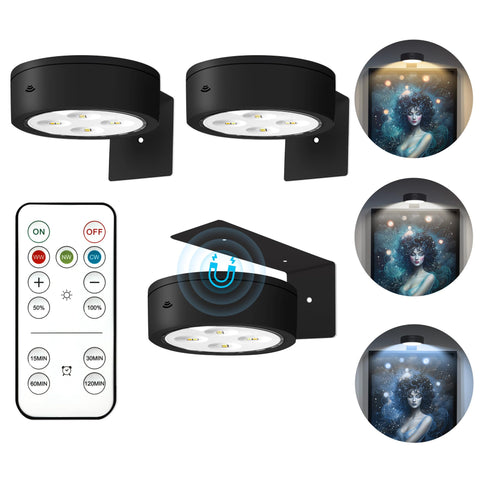Kandicyar 3Pcs picture lights on wall illuminate artwork with even brightness