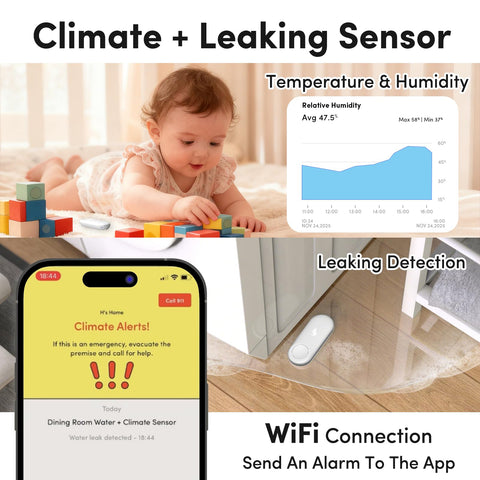 Kangaroo climate sensor humidity-thermometer display enables real time environment tracking.