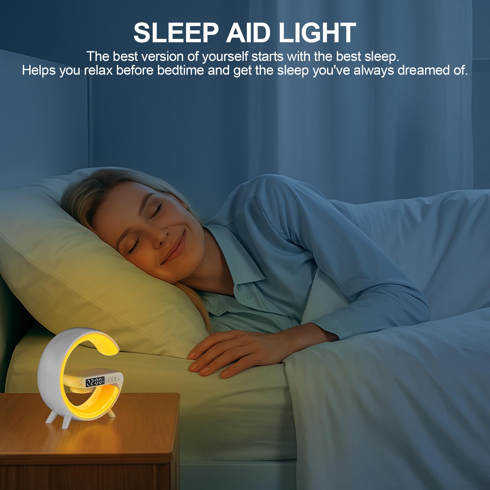 Kangtaixin Wake Up Light Clock G-letter design enhances teen room decor