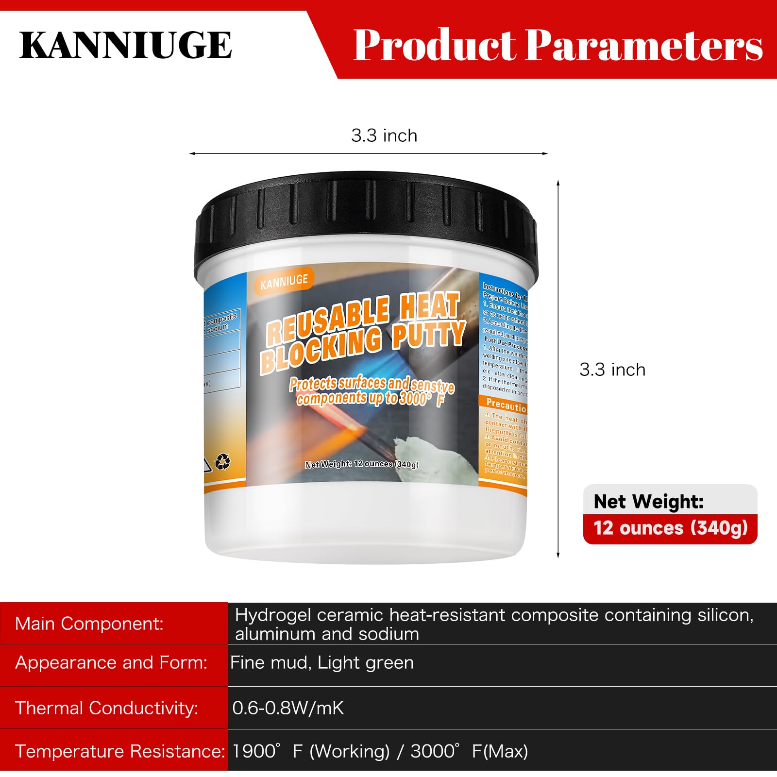KANNIUGE multi-use heat insulation putty for architecture and daily life in homes.