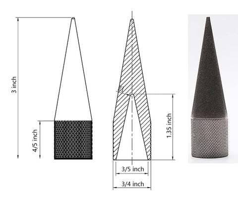 Kanonaki Emery Round Hole Punch Edge Sharpener inner-emery surface for smooth inner edge.