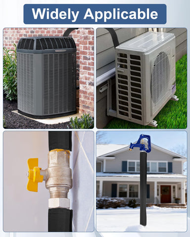 Cover installed on a cooling line beside a split AC unit for weatherproof protection