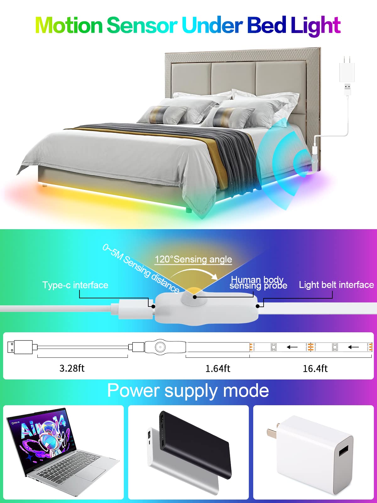 KANTUTOE sensor range reaches 120 degrees for broad room sensing.