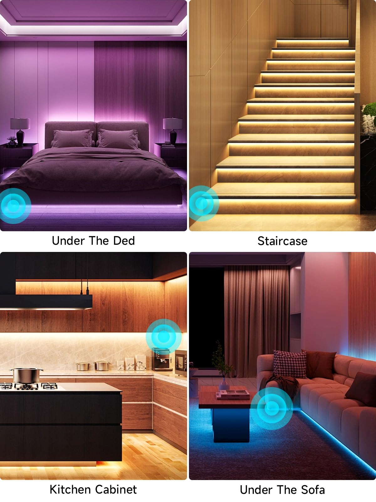 KANTUTOE USB-powered 5V strip plugs anywhere for flexible setup.