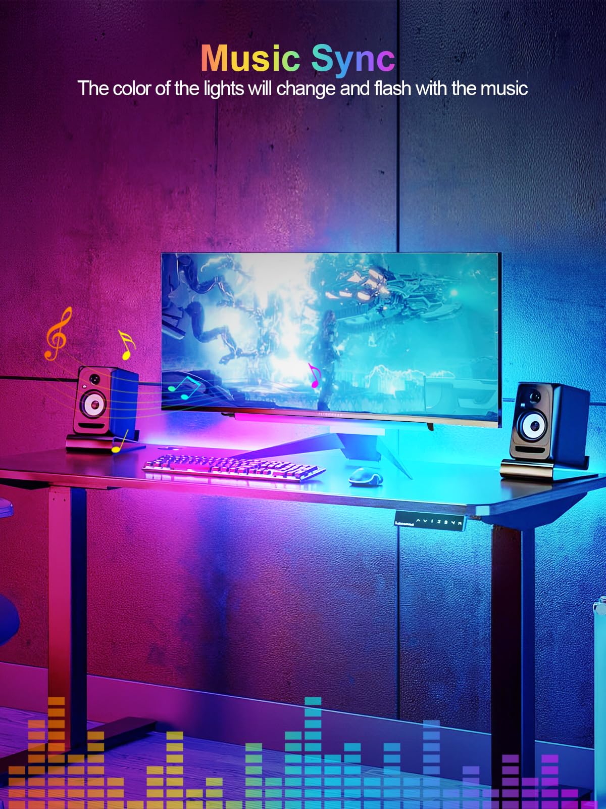 KANTUTOE music mode syncs light beat to audio for ambiance.