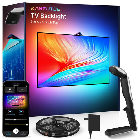 KANTUTOE TV LED backlight with camera sync captures on-screen colors for immersive viewing.