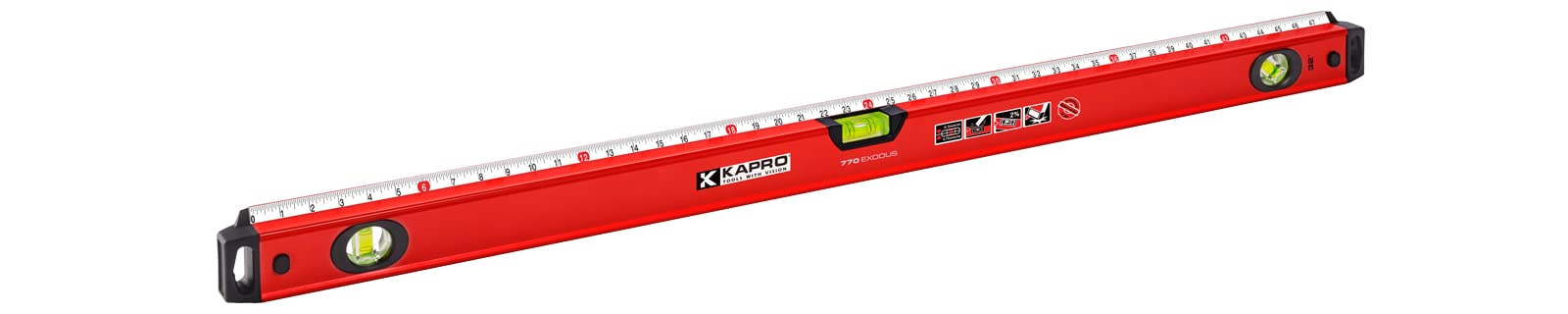 KAPRO 770 Exodus box level with three vials for quick, accurate level checks.