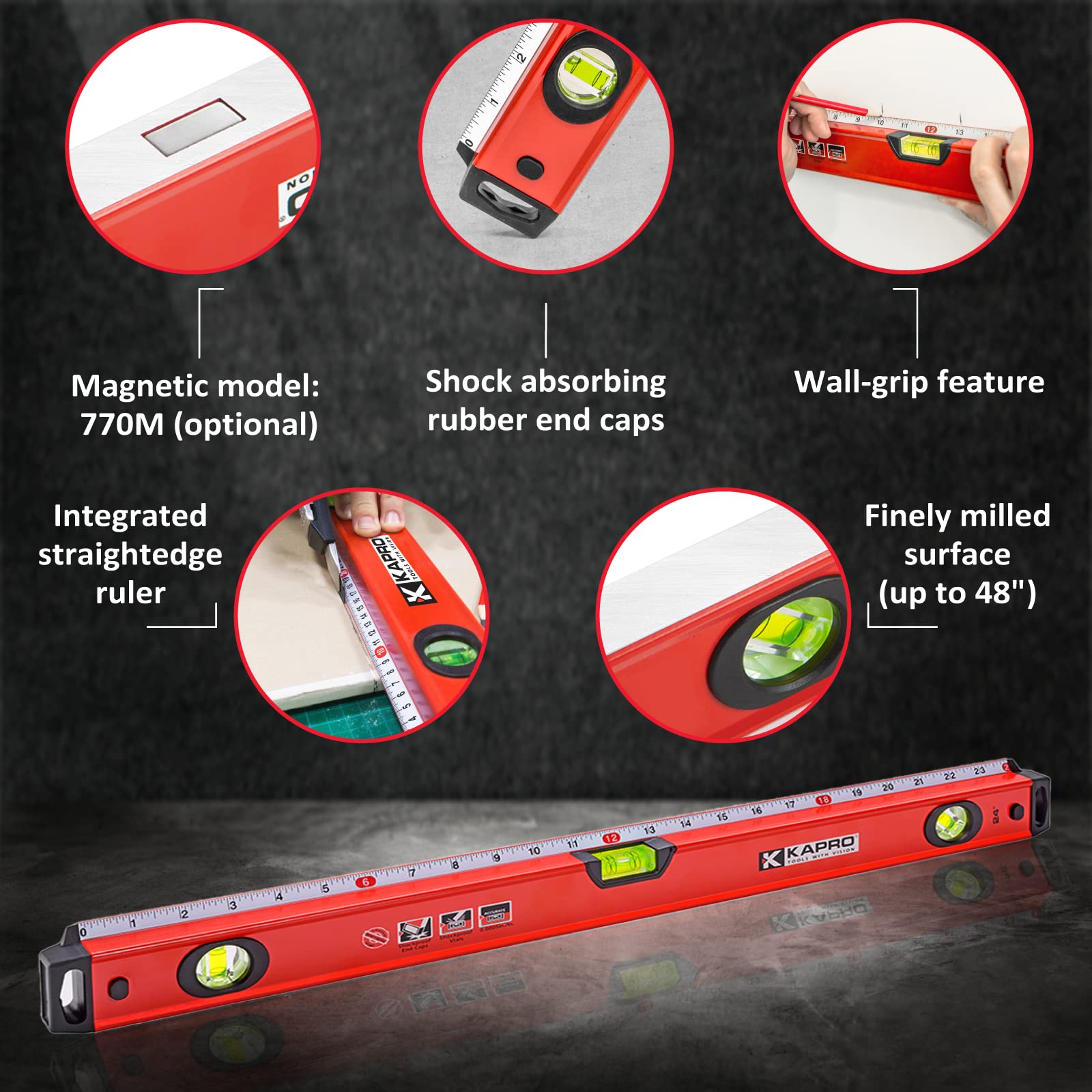 KAPRO 770 Exodus ruler with 1/16-inch increments for precise measurement and marking.