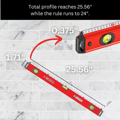 Kapro 770 Exodus three-vials clear view highlighting versatile horizontal leveling.