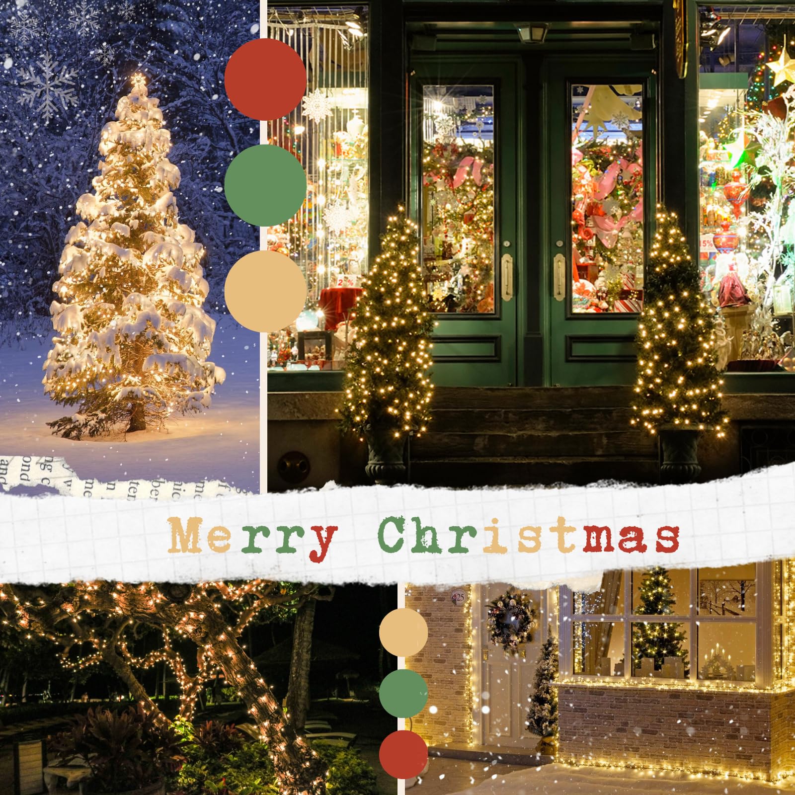 KAQ IP65 waterproof outdoor Christmas lights for year-round decorating.