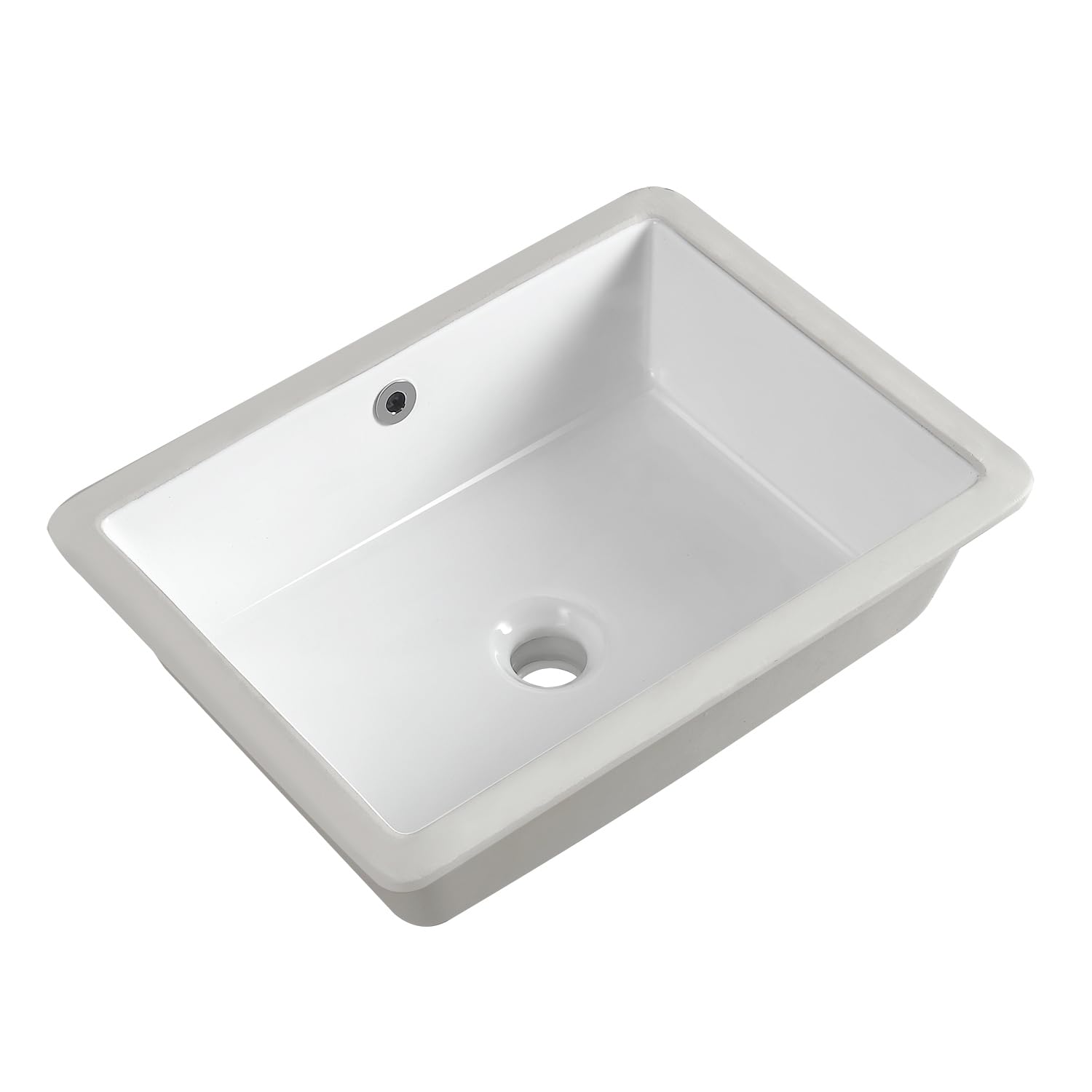 KARAMAG 18-inch undermount rectangular sink creates a seamless bathroom counter.