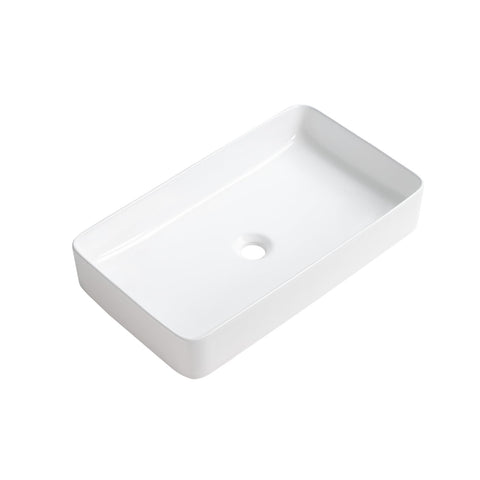 KARAMAG ceramic vessel sink top view shows smooth glaze and roomy basin