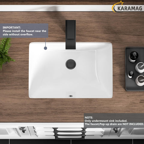 KARAMAG curved-side design shown on vanity, fitting tight bathroom corners