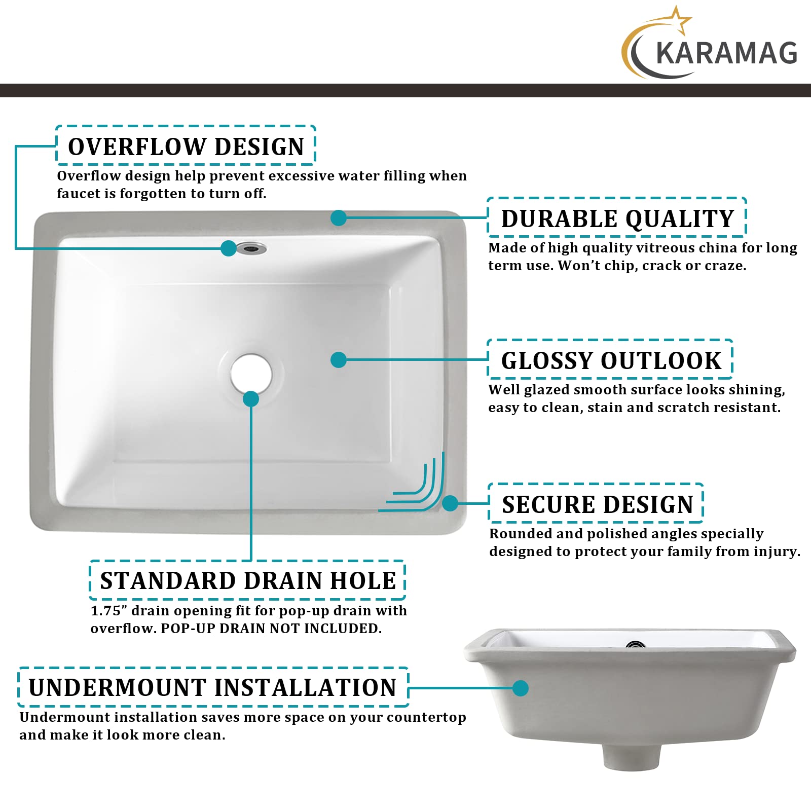 KARAMAG interior bowl 16.1 by 11.6 inches offers ample space.