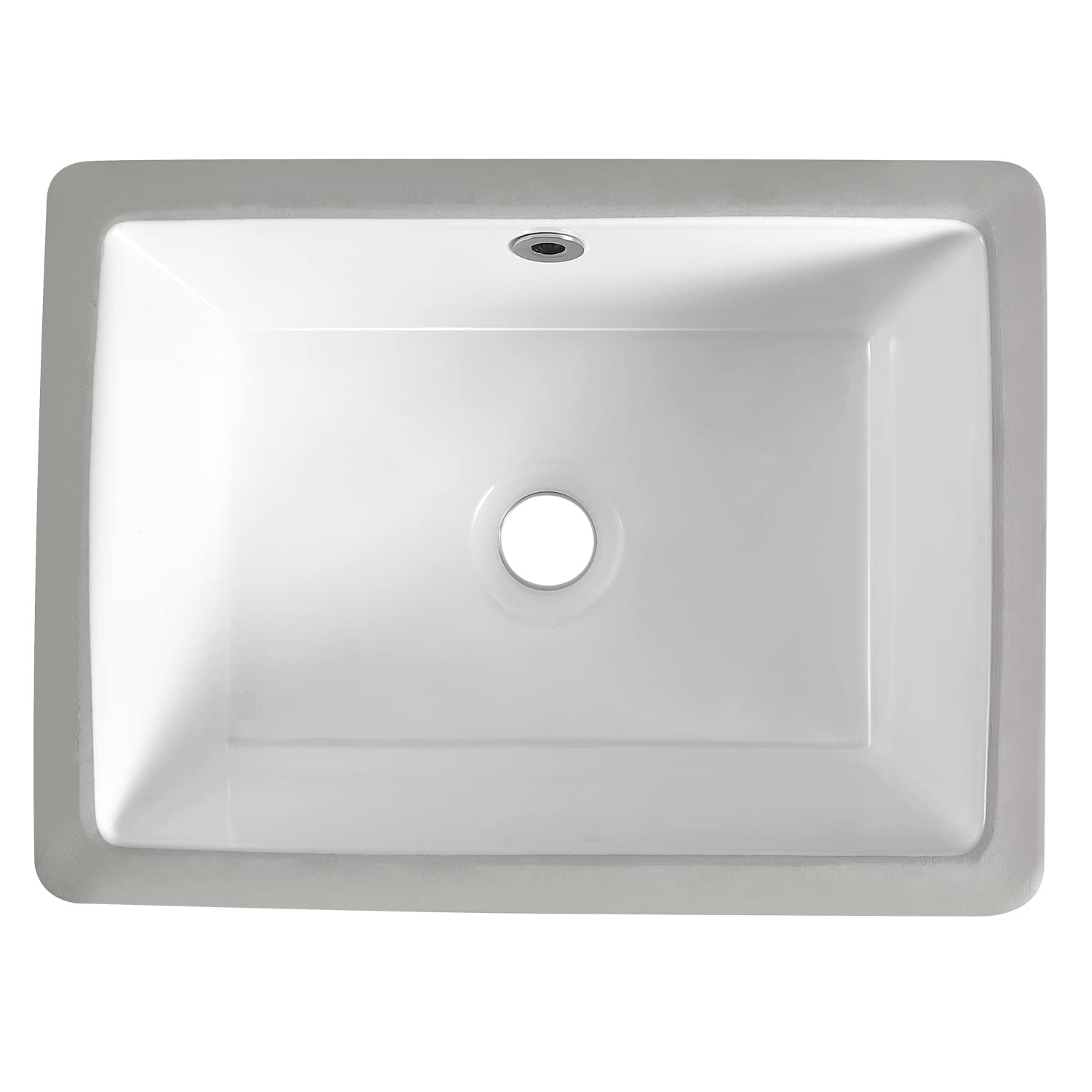 KARAMAG packaged white sink with overflow ready for installation.