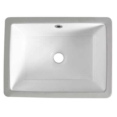 KARAMAG packaged white sink with overflow ready for installation.