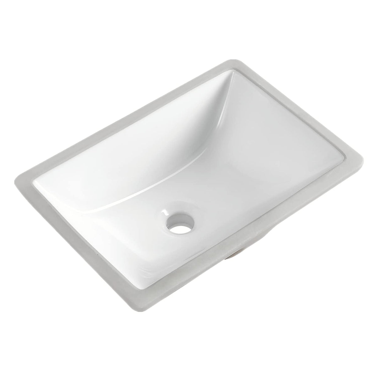KARAMAG rectangle undermount sink in white for a sleek, modern bathroom vanity
