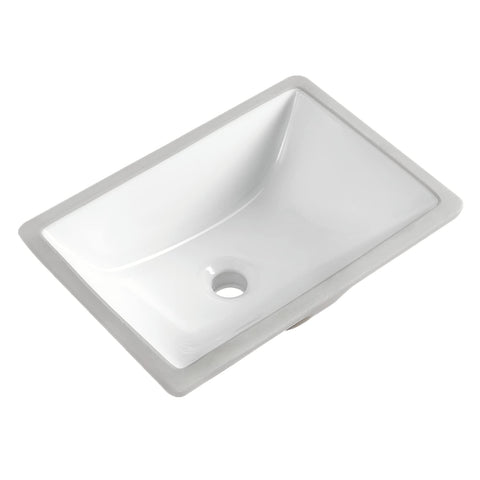 KARAMAG rectangle undermount sink in white for a sleek, modern bathroom vanity