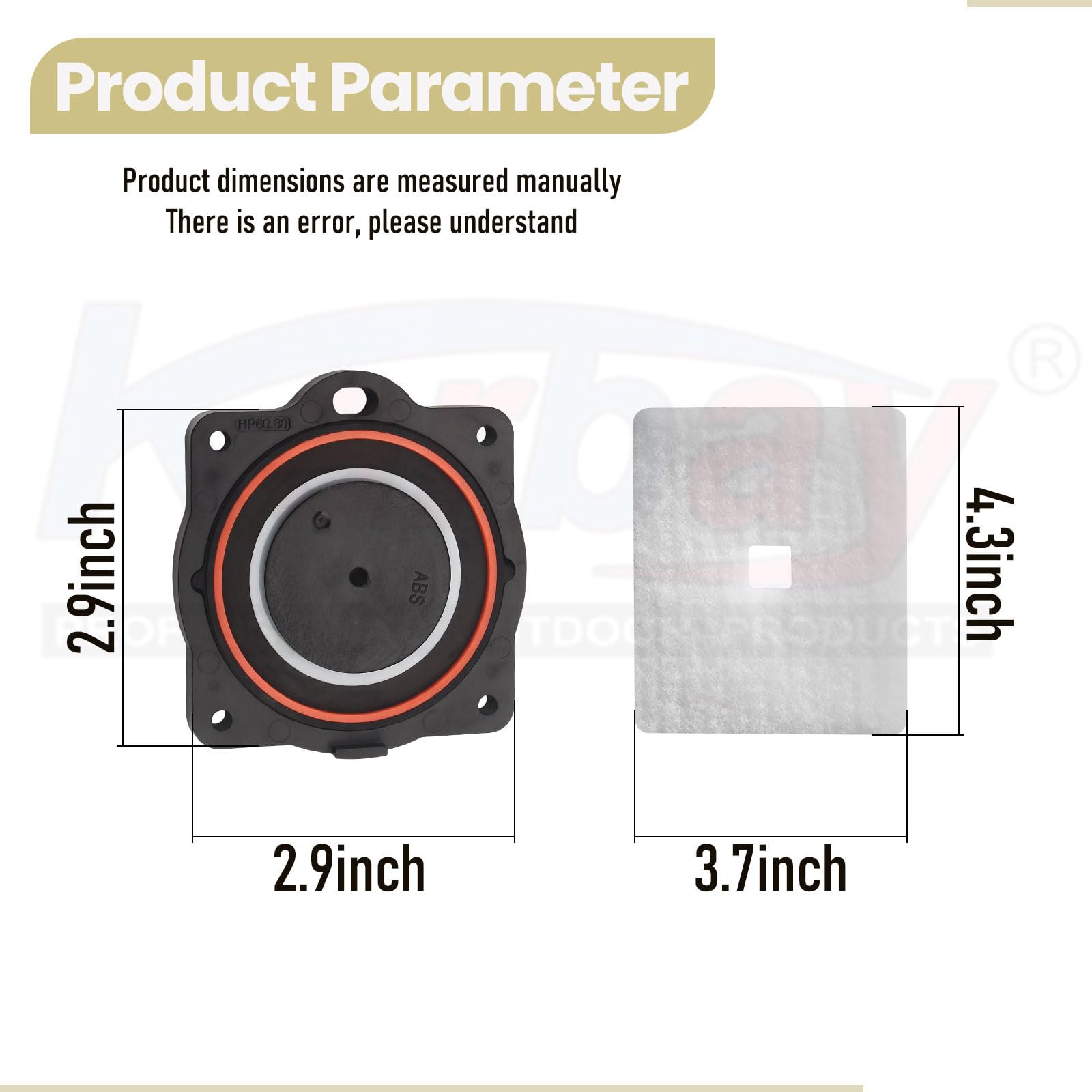 Karbay HP60/80 rebuild kit filter for Hiblow units maintains steady airflow.