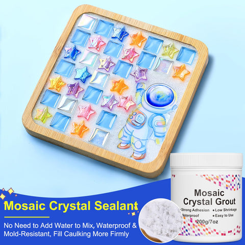 Direct-gap filling with crystal caulk for quick craft projects.