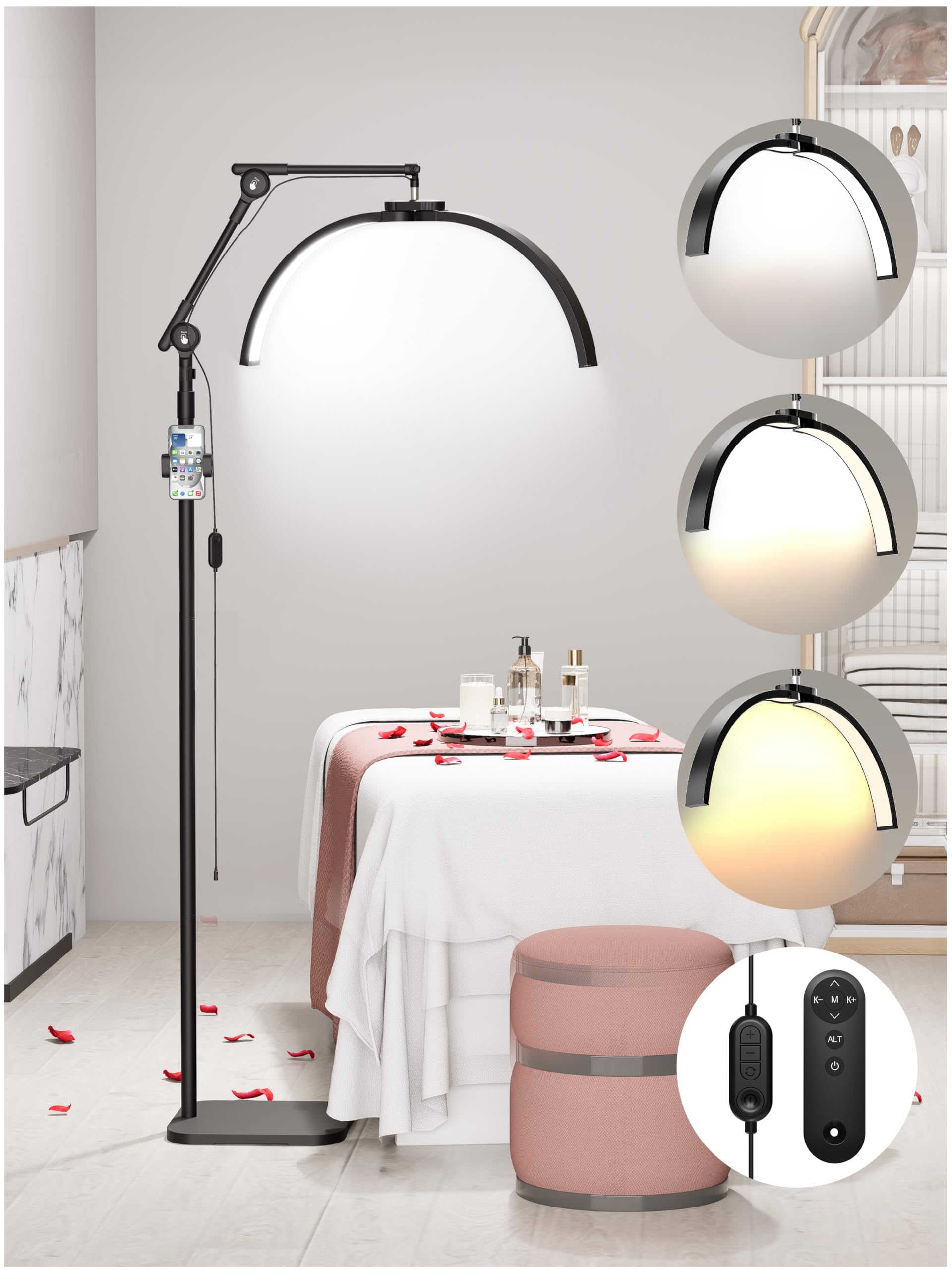 Karite Half Moon Light arc lamp head for shadow-free lash work