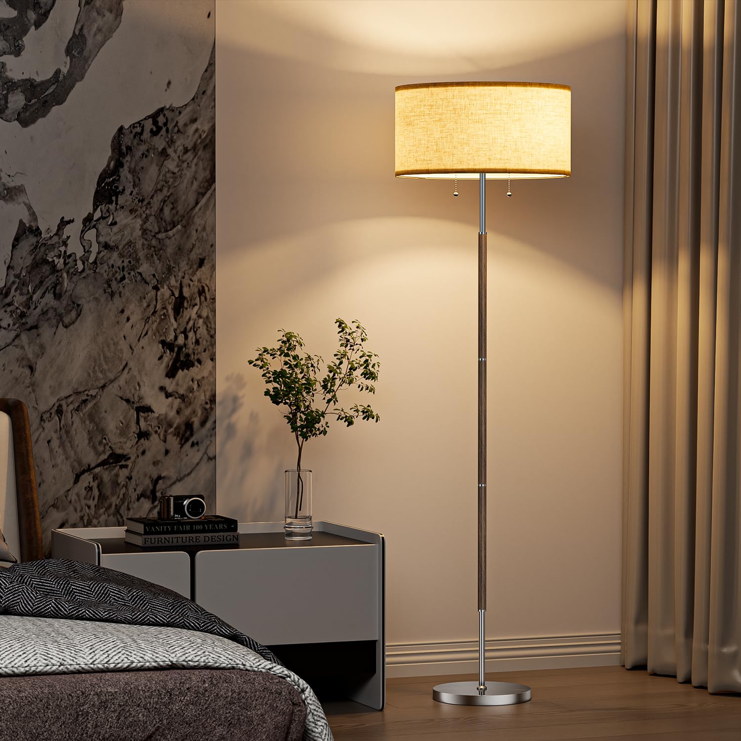 Karjoefar 6.8ft cord and weighted base ensure stable placement.