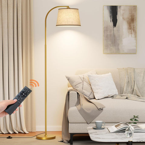 Karjoefar Arc Floor Lamp with remote control for effortless living room lighting