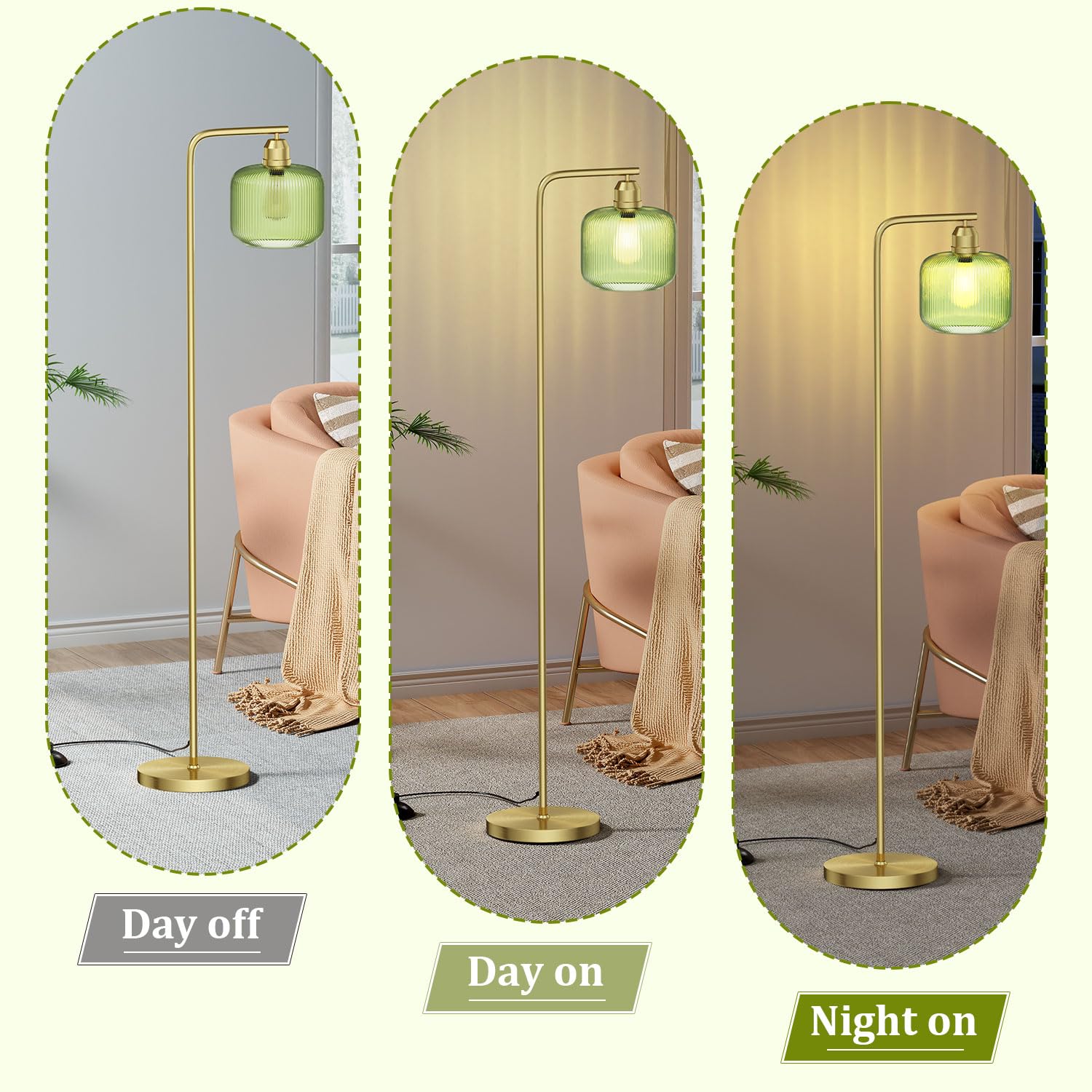 Karjoefar brushed gold base provides stable support on various floor types.