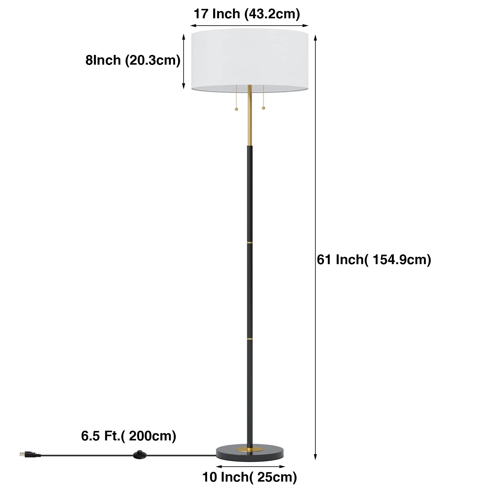 Karjoefar easy assembly with a long 6.8 ft cord.