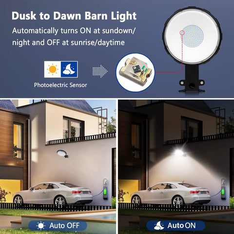 Karjoefar LED barn light wall-mount installation suitable for barns and garages