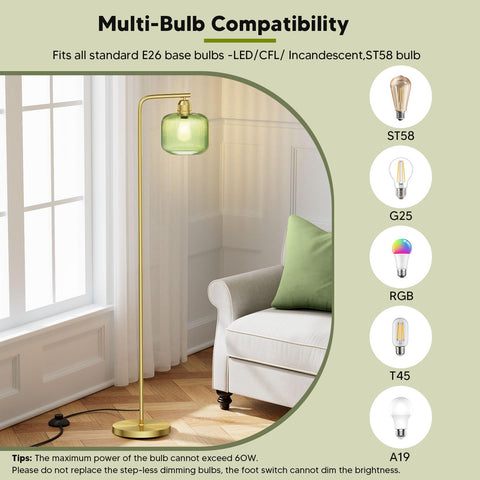 Karjoefar included 3000K LED bulb delivers warm, glare-free illumination.