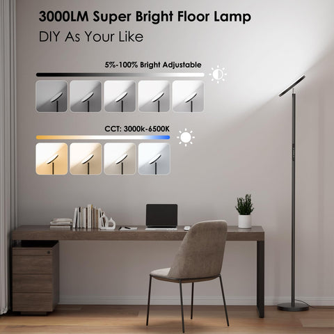 Karjoefar energy-efficient floor lamp with stepless dimming