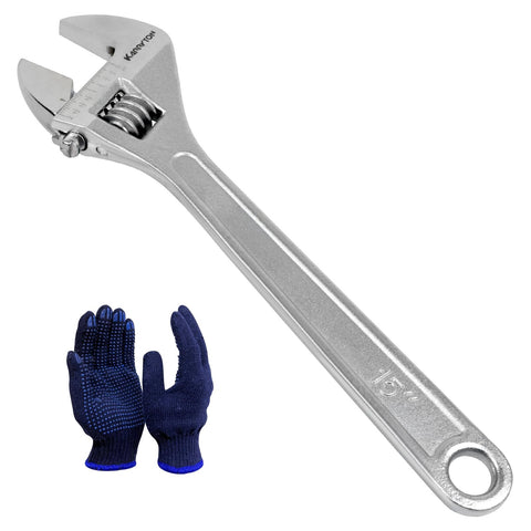 KARRYTON 15in adjustable wrench in full length for versatile fastening tasks
