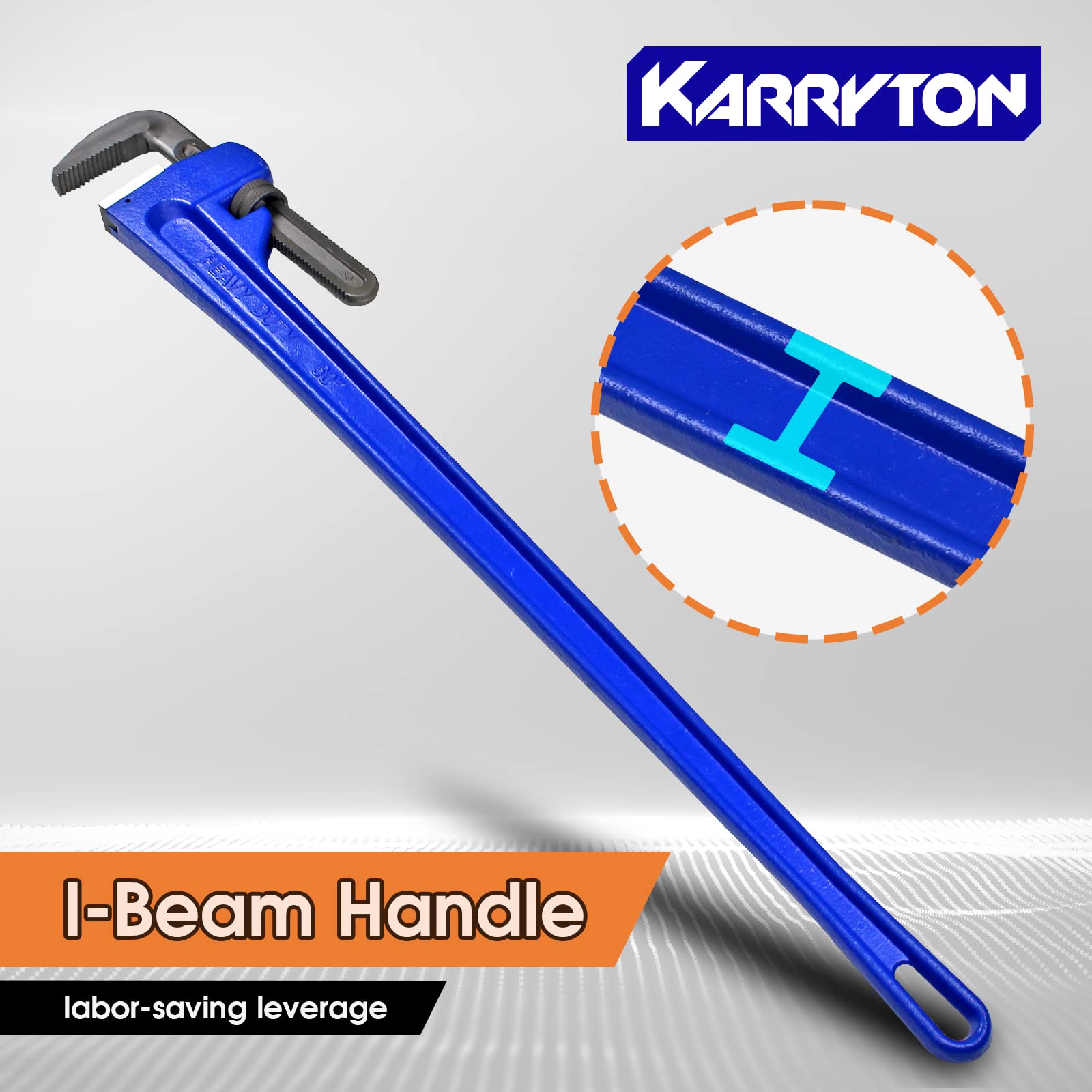 KARRYTON heavy-duty wrench suitable for gas lines, oil fields, and construction