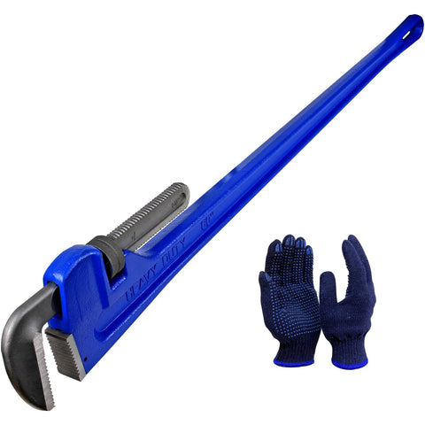 KARRYTON 60-inch pipe wrench with 9-inch jaw opening, ideal for large diameter pipes
