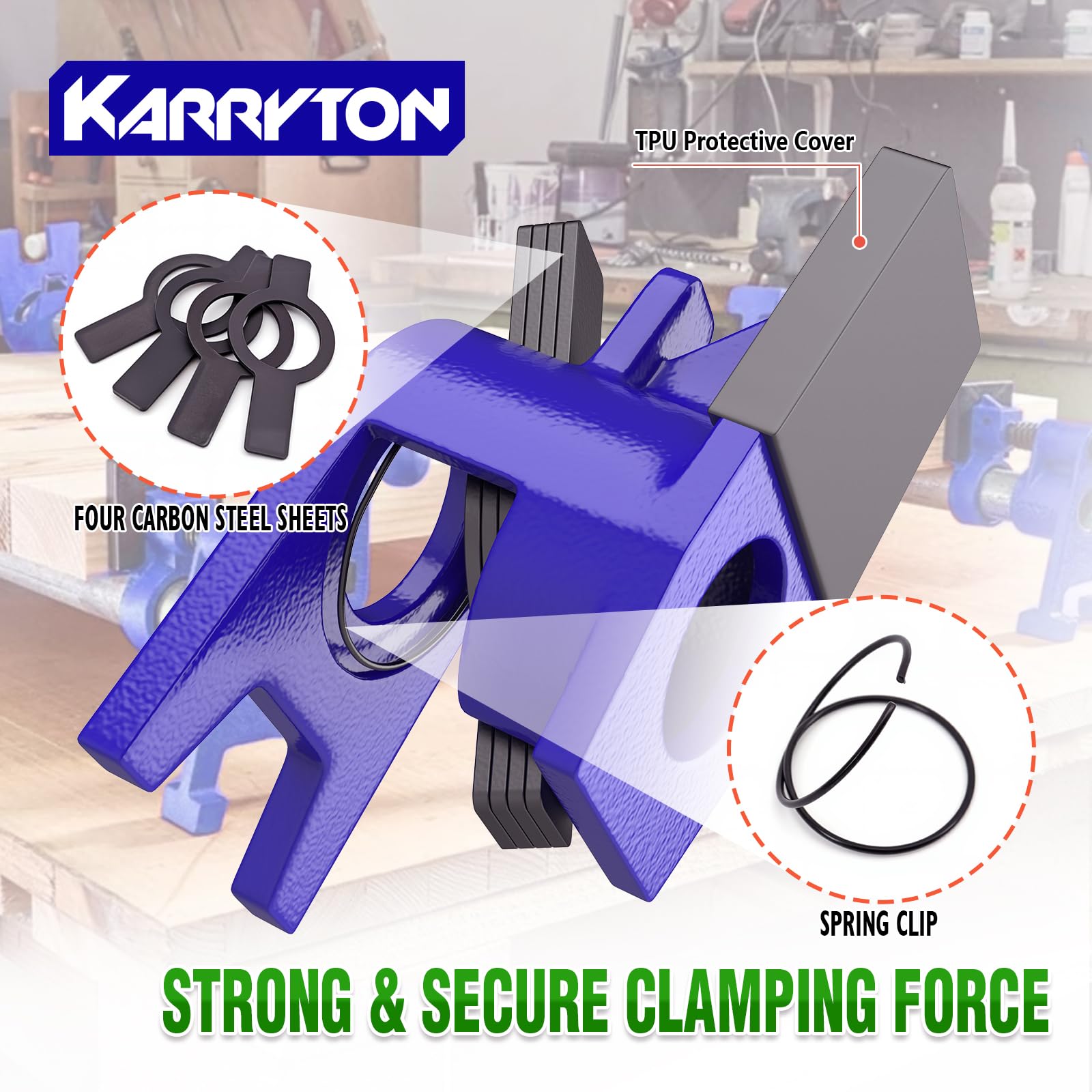 KARRYTON clamp showing smooth adjustment with Acme threaded spindle