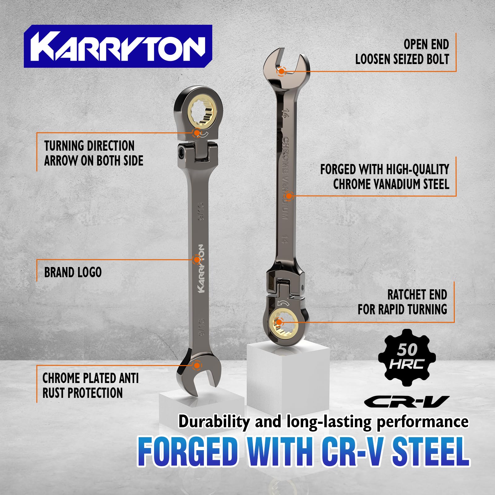 KARRYTON CR-V steel forged wrenches for durable performance