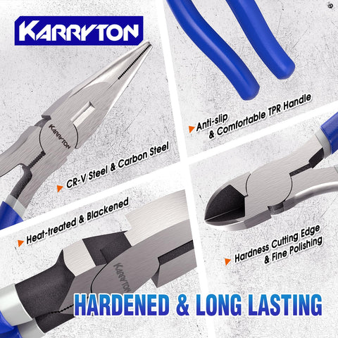 KARRYTON 12-inch groove joint pliers provide versatile, heavy-duty gripping power.